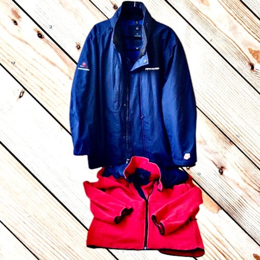 Vintage Tommy Hilfiger US Ski Team 3 in 1 Jacket Blue Red Fleece Liner Men XXL